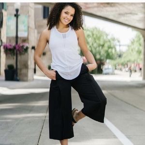ZYIA Black‎ Work Flow Gaucho Pants High Rise Athletic Wide Leg Crop Medium